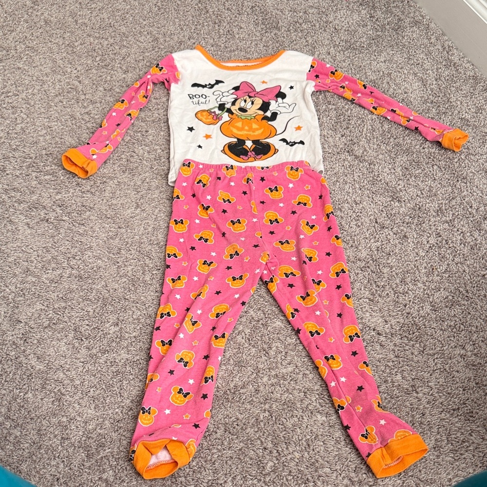 Disney Minnie Mouse Halloween Pink & Orange Halloween pajama set 5t